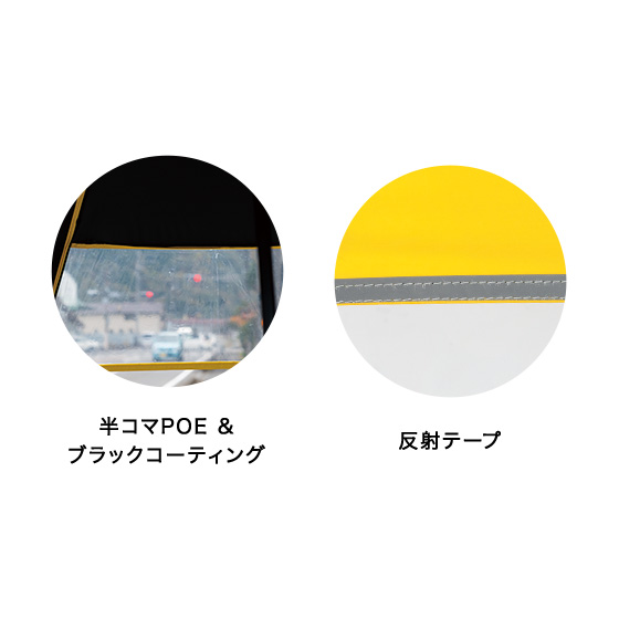 55cm ジャンプ ポンジ 無地 半コマPOE 反射テープ ブラックコーティング／イメージ05