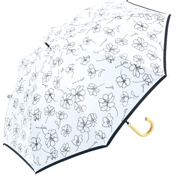 7356 50cm ショート モノトーンフラワー ブラックコーティング★★7376 55cm ミニ モノトーンフラワー ブラックコーティング★★7386 60cm ジャンプ モノトーンフラワー ブラックコーティング／イメージ02