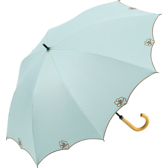 9056 S/L/F/P/R/O/B 50cm ショート 刺繍 サクラ骨 ブラックコーティング － スズラン／レース／スカラフラワー／シェルピコ／レインリリー／オリーブ／バード／イメージ03