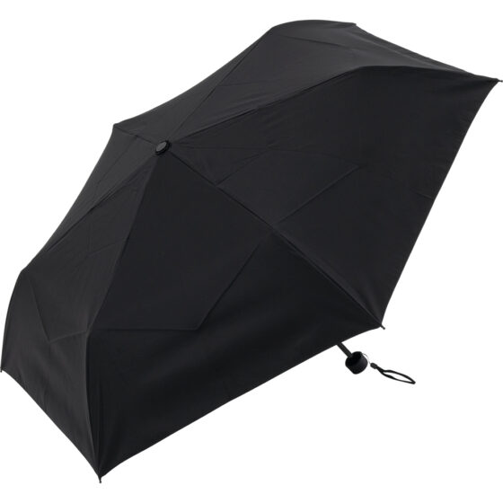 7906 TATAMEL 折り目加工 晴雨兼用 55cm ミニ 無地 ブラックラミネート加工